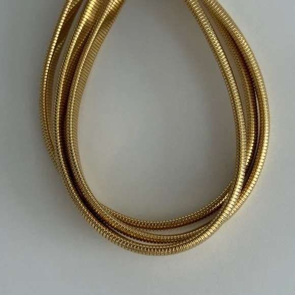 Jennifer Miller NIB triple strand gold plated snake choker - Picture 7 of 9